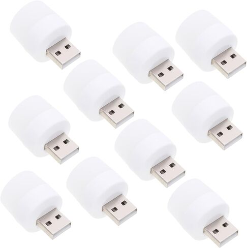 POPETPOP 10pcs USB Portable LED Night Light Warm Ambient Lighting for Car Interior Laptop Use Saving USB Socket Easy Installation in Saudi Arabia