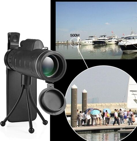 Monoculars Telescope High Power 40X60 BAK4 Mini Monocular Outdoor Camping Scopes with Compass Phone Clip Tripod Binoculars in Saudi Arabia