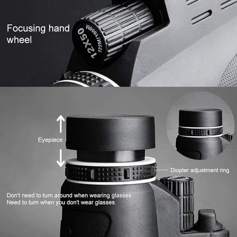 مناظير محمولة عالية الطاقة 10x40 مع BAK4 PRISM LENS أحادي المصباح والضوء الليلي ومحول الهواتف الذكية والهواتف الذكية وترايبود in Saudi Arabia