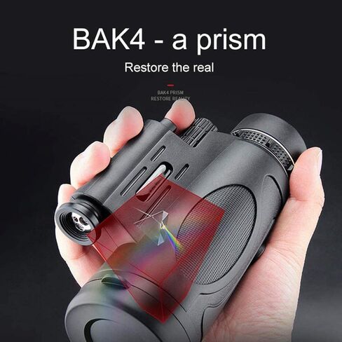 مناظير محمولة عالية الطاقة 10x40 مع BAK4 PRISM LENS أحادي المصباح والضوء الليلي ومحول الهواتف الذكية والهواتف الذكية وترايبود in Saudi Arabia