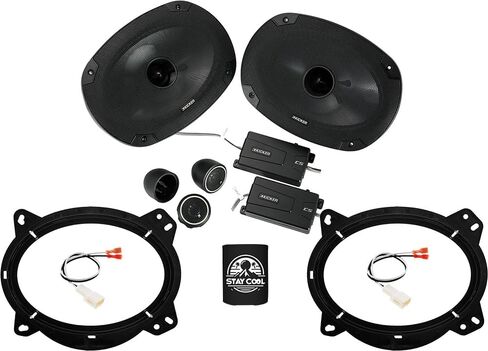 مكبرات الصوت Kicker 6x9 بوصة لتويوتا FJ Cruiser 2007-2014 مجموعة ترقية - زوج من سلسلة CS مع المحولات وتسخير ، مكبر صوت الباب الأمامي للسيارة CSS69 ، 46CSS694 in Kuwait