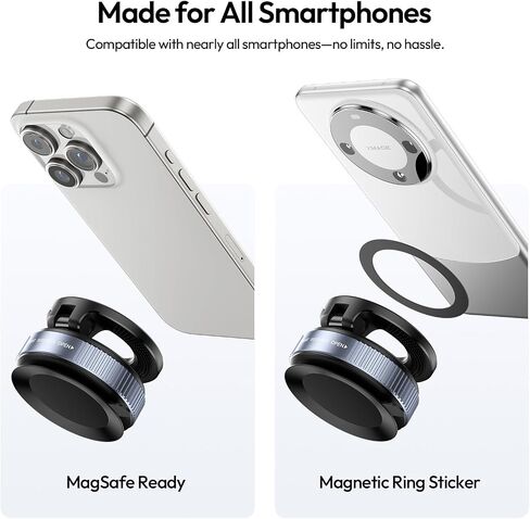 حامل هاتف Ulanzi SK-25 للسيارة لـ Magsafe ، Cancum Cup Cup Magnetic Phone Mount ، 360 ° MAGMOUNT للهاتف القابل للتعديل للسيارة/البلاط/الصالة الرياضية/المرآة ، تحميل ما يصل إلى 1 كجم ، قوة مغناطيسية ≥14n （أسود） in Kuwait