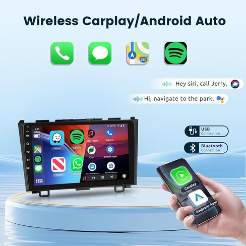 2+64G لـ Honda CRV 2007-2011 Android Car Stereo مع Carplay/Android Auto ، 9 بوصة الشاشة التي تعمل باللمس لراديو Bluetooth Car دعم WiFi GPS الملاحة USB FM/RDS SWC HIFI كاميرا الصوت in Saudi Arabia