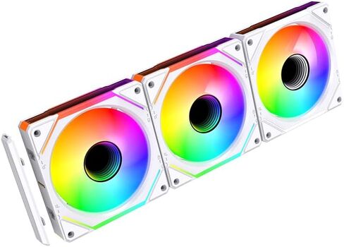 Computer Case Fans Reverse 120mm ARGB - 5V 3Pin PWM Daisy Chain, Infinity Mirror Module for PC Cases & Liquid Cooling (White) in Kuwait