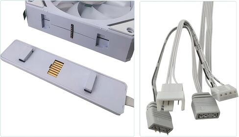 Computer Case Fans Reverse 120mm ARGB - 5V 3Pin PWM Daisy Chain, Infinity Mirror Module for PC Cases & Liquid Cooling (White) in Kuwait