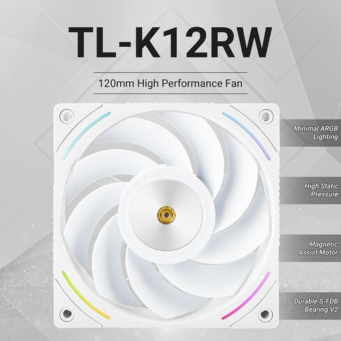مروحة حالة CPU ThermalRight TL-K12RW ، مروحة PWM بيضاء 120 مم ، مروحة مخرج عكسي 4Pin PWM ، مروحة مبرد الكمبيوتر عالي الأداء ، لحالة CPU CAPU COWNER و CPU Air Cooler in Kuwait