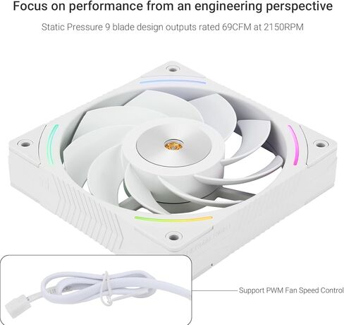 مروحة حالة CPU ThermalRight TL-K12RW ، مروحة PWM بيضاء 120 مم ، مروحة مخرج عكسي 4Pin PWM ، مروحة مبرد الكمبيوتر عالي الأداء ، لحالة CPU CAPU COWNER و CPU Air Cooler in Kuwait