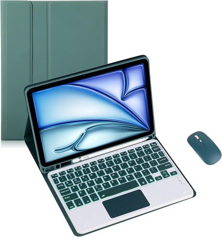 حالة لوحة المفاتيح لـ Samsung Galaxy Tab A9 8.7 "SM-X110/X115/X117 Tablet ، غطاء حماية لوحة مفاتيح Multi Bracket ، حدود السيليكون الناعمة مع حامل القلم (الأرجواني ، الإضاءة الخلفية) in Saudi Arabia