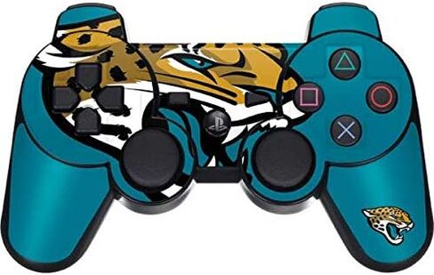 ألعاب Skinit Scenit Gaming Skin متوافقة مع PS3 Dual Shock Wireless Controller - NFL NFL Jacksonville Jaguars تصميم الشعار الكبير in Saudi Arabia
