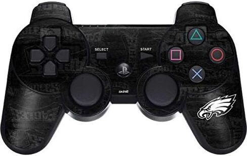 ألعاب Skinit Scenit Maming متوفرة مع وحدة تحكم لاسلكية Dual Skust PS3 - NFL Philadelphia Eagles بالأبيض والأسود المرخص لها in Saudi Arabia