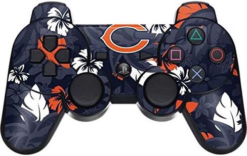 Skinit Decal Gaming Skin Compatible with PS3 Dual Shock Wireless Controller - Officially Licensed NFL Chicago Bears Tropical Print Design in Saudi Arabia