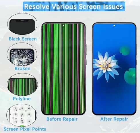 شاشة عرض H & Lycyj لشاشة Samsung Galaxy S22 Plus 5G TFT S906U S906U1 S906W LCD Screen Screen Armebly Kit (Black with Frame ، بدون بصمة ، إصدار الولايات المتحدة) in Kuwait