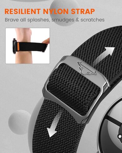 شريط نايلون مسدود لـ Google Pixel Watch 4/3 45 ملم ، حزام حلقة مرن ناعم للتنفس لمشاهدة البكسل 45 ملم مع موصل الفولاذ المقاوم للصدأ معشقًا in Kuwait