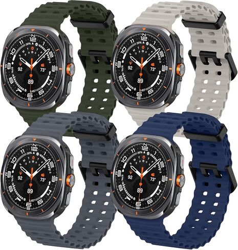 Elaikement Compatible with Samsung Galaxy Watch 7 Ultra 47mm Band, Soft Sport Silicone Breathable Strap Watch Bands Men Women for Samsung Galaxy Watch Ultra 47mm (2024) in Saudi Arabia