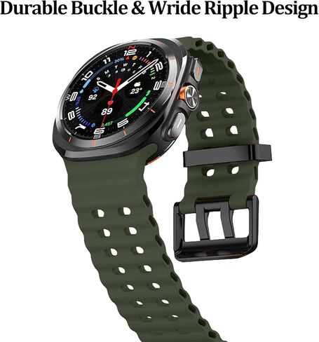 Elaikement Compatible with Samsung Galaxy Watch 7 Ultra 47mm Band, Soft Sport Silicone Breathable Strap Watch Bands Men Women for Samsung Galaxy Watch Ultra 47mm (2024) in Saudi Arabia