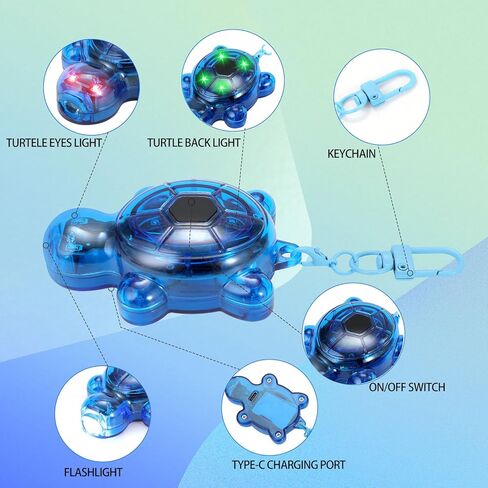 3PCS Set Turtle Keychain Flashlights, 7 Modes LED & SOS Emergency Rechargeable Mini Flashlight Key Ring Handbag Bag Purse Keychains Set Nurse Animal Keychain Lights, Outdoor Adventures (Small) in Kuwait