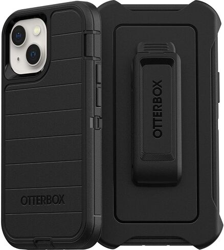 OtterBox Defender Series iPhone Case + Bonus Screen Protector, Apple Phonecase, Wireless Charging, Removable Rotating Belt-Clip Holster/Kickstand (Black, iPhone 13 Mini) in Saudi Arabia