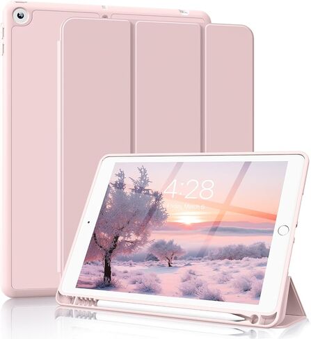 حالة لـ iPad Air 3 (10.5 بوصة 2019 ، الجيل الثالث) غطاء ذكي TPU الناعم الخفيف الوزن ، علبة النوم/الاستيقاظ التلقائي مع حامل القلم الرصاص لجيل iPad Air 3rd ، Pink in Kuwait