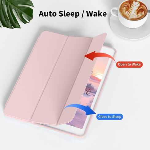 حالة لـ iPad Air 3 (10.5 بوصة 2019 ، الجيل الثالث) غطاء ذكي TPU الناعم الخفيف الوزن ، علبة النوم/الاستيقاظ التلقائي مع حامل القلم الرصاص لجيل iPad Air 3rd ، Pink in Kuwait