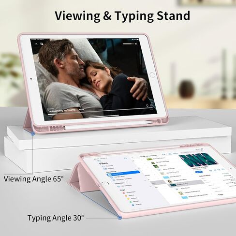 حالة لـ iPad Air 3 (10.5 بوصة 2019 ، الجيل الثالث) غطاء ذكي TPU الناعم الخفيف الوزن ، علبة النوم/الاستيقاظ التلقائي مع حامل القلم الرصاص لجيل iPad Air 3rd ، Pink in Kuwait