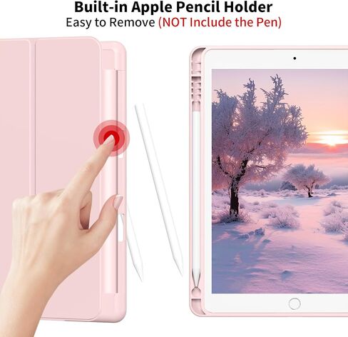 حالة لـ iPad Air 3 (10.5 بوصة 2019 ، الجيل الثالث) غطاء ذكي TPU الناعم الخفيف الوزن ، علبة النوم/الاستيقاظ التلقائي مع حامل القلم الرصاص لجيل iPad Air 3rd ، Pink in Kuwait