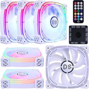 DS قابلة للمعالجة RGB 120mm LED مع 6pin وحدة تحكم عن بُعد لحالة الكمبيوتر البيضاء ، CPU Cooler ، نظام المشعاة (RGB Fans 6 Pack ، G Series) in Kuwait