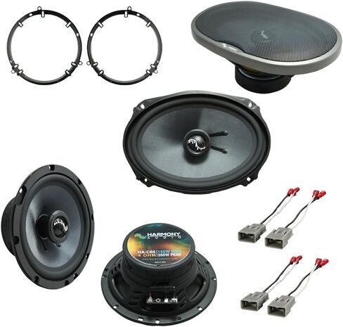 Harmony Audio HA-C65 Compatible with Honda Accord 1998-2002 Carbon 6.5" Replacement 350W Speakers, HA-C69 6x9 Replacement 500W Speakers and HA-727800 Factory Speaker Replacement Harness in Saudi Arabia
