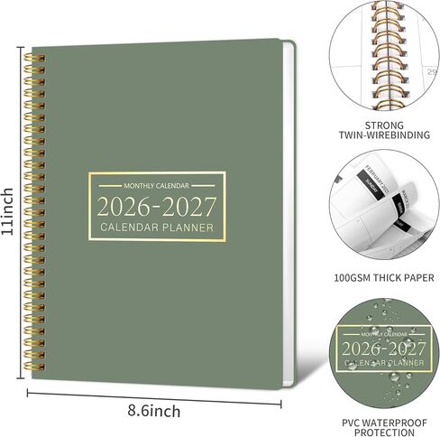مخطط شهري 2024-2026، 2024 تقويم 12 شهرًا، يوليو 2024 - يونيو 2026، 8.5 بوصة × 11 بوصة، 2024 غطاء PVC صلب للمخطط الأكاديمي مع شريط حلزوني، مثالي للمدرسة والمكتب للنساء والرجال in Kuwait