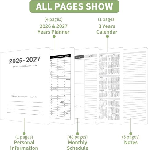 مخطط شهري 2024-2026، 2024 تقويم 12 شهرًا، يوليو 2024 - يونيو 2026، 8.5 بوصة × 11 بوصة، 2024 غطاء PVC صلب للمخطط الأكاديمي مع شريط حلزوني، مثالي للمدرسة والمكتب للنساء والرجال in Kuwait