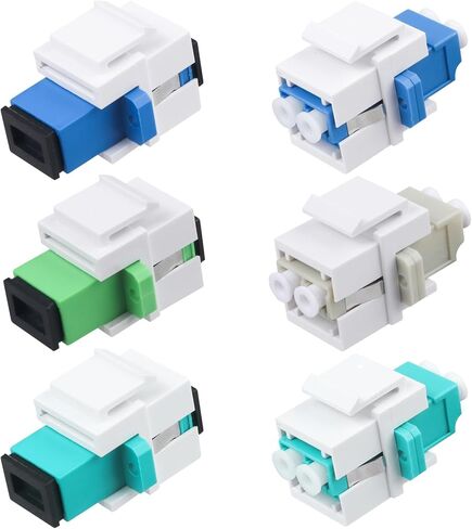 10-Pack LC/UPC Fiber Optic Coupler Keystone Jack Modular for Patch Panels and Wall Plates LC Duplex Singlemode in Kuwait