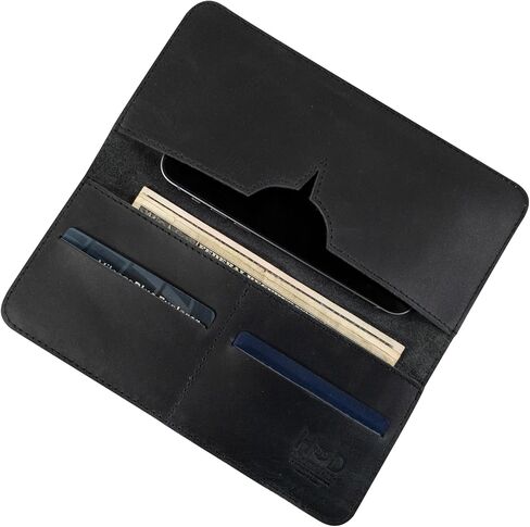 Hide & Drink, Cell Phone Wallet Handmade from Full Grain Leather - Sangria in Saudi Arabia