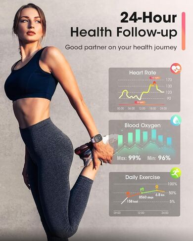 Smart Watches for Women Men with Call: Fitness Trackers with 24-Hour Heart Rate SpO2 Sleep Monitor 5ATM Waterproof 120+ Sport Mode Watches for Women gift Compatible with iPhone Android Phones(3 Bands) in Kuwait