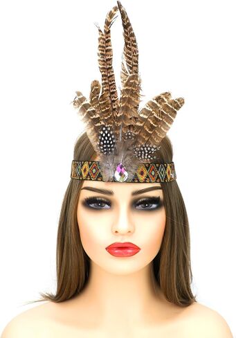 غطاء رأس من الريش عصابة رأس على الطراز الهندي الأمريكي الأصلي غطاء رأس زي رئيسي لكرنفال الهالوين in Saudi Arabia