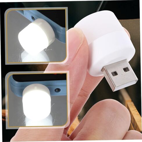 POPETPOP 10pcs Portable USB LED Night Lights High Brightness Illumination Lamps for Indoor Use Stable Performance Plastic Mini Lamps for Home and Vehicle in Saudi Arabia