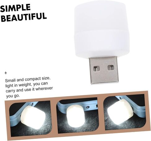 POPETPOP 10pcs Portable USB LED Night Lights High Brightness Illumination Lamps for Indoor Use Stable Performance Plastic Mini Lamps for Home and Vehicle in Saudi Arabia