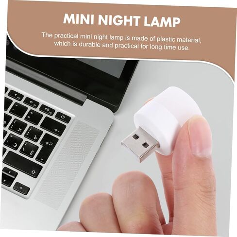 POPETPOP 10pcs Portable USB LED Night Lights High Brightness Illumination Lamps for Indoor Use Stable Performance Plastic Mini Lamps for Home and Vehicle in Saudi Arabia