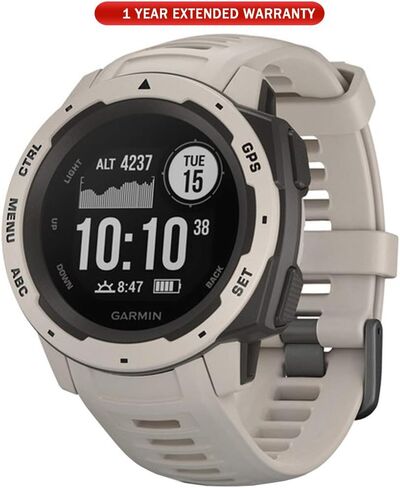 ساعة Garmin Instinct Solar، ساعة ذكية متينة للاستخدام الخارجي مزودة بقدرات شحن بالطاقة الشمسية، تطبيقات رياضية مدمجة ومراقبة صحية، تمويه جرافيتي in Kuwait