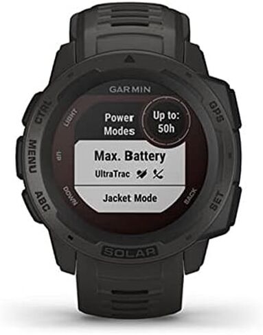 Garmin Instinct Solar, Rugged Outdoor Smartwatch with Solar Charging Capabilities, Built-in Sports Apps and Health Monitoring, Graphite Camo in Saudi Arabia