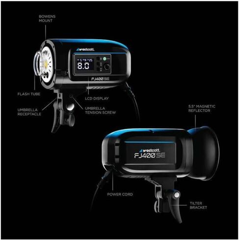 Westcott FJ400-SE Studio Strobe 400Ws with Fast Recycle Time Bundle with FJ-X3 S Wireless Flash Trigger with Sony Camera Mount (2 Items) in Saudi Arabia