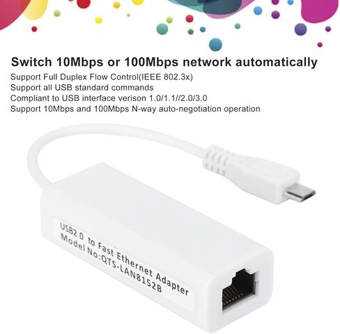 Estink 10/100Mbps Network Adapter USB 2.0 to RJ45 Ethernet LAN Adapter with Auto Sensing for 1.3/W MacOS in Saudi Arabia
