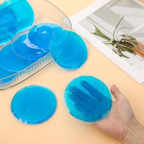 Reusable Ice Packs for Injuries, 10 Pack Round Ice Packs for Face, Gel Ice Packs Ice Pads Small Hot Cold Compress Ice Bag for Eyes After Surgery, Face, Wisdom Teeth, Breast Surgery in Saudi Arabia
