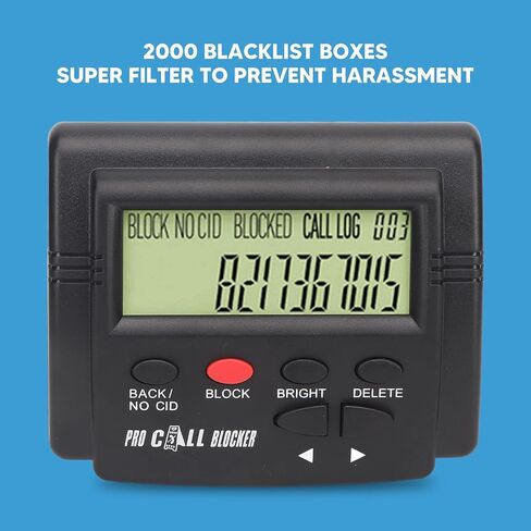 مربع معرف المتصل مع 4000 مجموعة Blacklist ، شاشة LCD ، مانع استدعاء المكالمات المزدوج للهواتف الأرضية ، مكافحة المضايقات ، سهلة الاستخدام in Kuwait