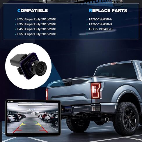ZSZ View View Camera Camera Fits for Ford F250 F350 F550 Super Duty 2015 2016 6.2L 6.7L V8 Park Assist Camera تحل محل GC3Z-19G490-B FC3Z-19G490-A FC3Z-19G490-B in Kuwait