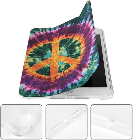رمز السلام قضية التدرج التمويه مع حامل القلم رفيع خفيف الوزن Trifold موقف متوافق مع iPad Mini 4/5/6 mini6 （8.3in） in Saudi Arabia