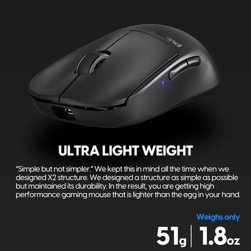 GULSAR GAMING GEARS X2V2 MINI MINI GAMING MOUSE ، Ultra Lightweight 1.80 OZ (51 G) ، SWITERACTARICAL ، البصري ، 2.4 GHz 1 MS ، 26000 DPI ، مستشعر PAW3395 (MINI ، اللاسلكي ، الأسود) (متجدد) in Kuwait
