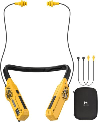 سماعات رأس Bluetooth Bluetooth Mipeace ، 2-in-1 حول سماعات الرأس المعتمدة من سماعات الرأس-OSHA المعتمدة مع مكبرات الصوت المدمجة ، ENC ، وقت اللعب 100+ساعة ، 4 أوضاع EQ لحماية السمع بلوتوث السلامة in Kuwait
