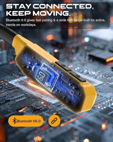 سماعات رأس Bluetooth Bluetooth Mipeace ، 2-in-1 حول سماعات الرأس المعتمدة من سماعات الرأس-OSHA المعتمدة مع مكبرات الصوت المدمجة ، ENC ، وقت اللعب 100+ساعة ، 4 أوضاع EQ لحماية السمع بلوتوث السلامة in Kuwait