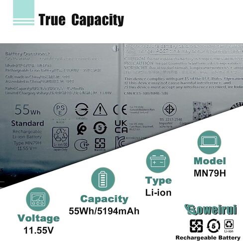 BOWEIRUI 99Wh 9NJM1 44T2R MG2YH استبدال بطارية الكمبيوتر المحمول لـ Dell Alienware 17 R4 R5 15 R3 R4 P31E P69F P31E001 P31E002 P69F001 P69F002 HF25D 01D82 546FF 0546FF HF250 0HF250 0MG2 YH 6 خلايا 11.4 فولت in Kuwait