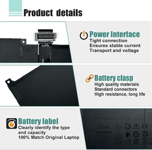 BOWEIRUI 99Wh 9NJM1 44T2R MG2YH استبدال بطارية الكمبيوتر المحمول لـ Dell Alienware 17 R4 R5 15 R3 R4 P31E P69F P31E001 P31E002 P69F001 P69F002 HF25D 01D82 546FF 0546FF HF250 0HF250 0MG2 YH 6 خلايا 11.4 فولت in Kuwait