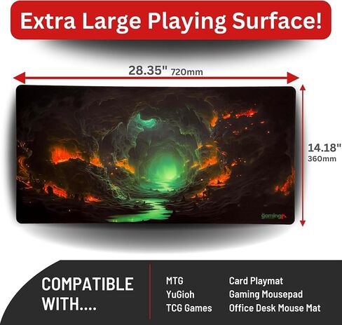The Gaming Mat Company Single Player MTG Playmat & Gaming Mouse Pad - 28" x 14" Dungeon Gaming Mousepad Compatible with Magic The Gathering Playmats MTG Cards Gaming Mouse Mat Large Mouse Pad in Kuwait